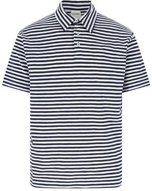 Closed Striped Polo - Blue
