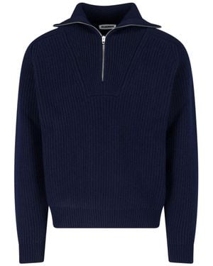 Jil Sander Zip Jumper - Blue