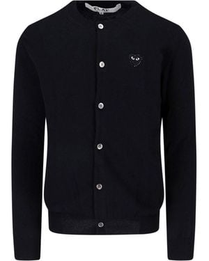 COMME DES GARÇONS PLAY Wool Cardigan - Blue