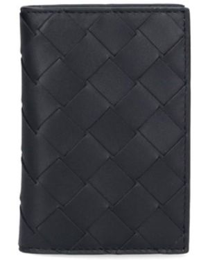 Bottega Veneta Woven Bi-Fold Card Holder - Black