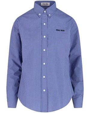 Miu Miu Checked Shirt - Blue