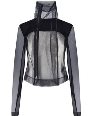 Rick Owens Transparent Top "Naska Biker" - Black
