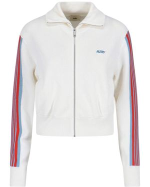 Autry Viscose Blend Zip Sweatshirt - White