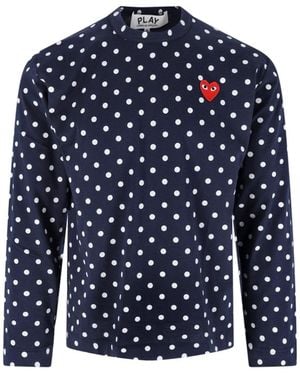 COMME DES GARÇONS PLAY Polka Dot Logo T-Shirt - Blue
