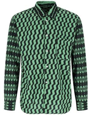 Comme des Garçons Geometric Pattern Fabric Shirt - Green