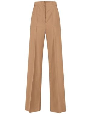 Max Mara Virgin Wool Pants Fernet - Natural