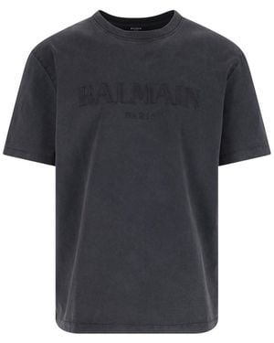 Balmain T-Shirts And Polos Organic Cotton - Black