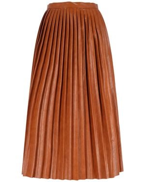 MM6 by Maison Margiela Pleated Midi Skirt - Brown