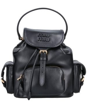 Miu Miu Leather Backpack - Black