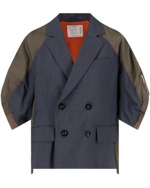 Sacai Double-Breasted Jacket - Blue
