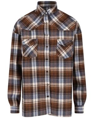 Finamore 1925 Checked Shirt - Brown