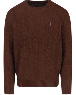 Polo Ralph Lauren Logo Braided Jumper - Brown
