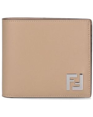 Fendi Bi-Fold Wallet "Squared Ff" - Natural