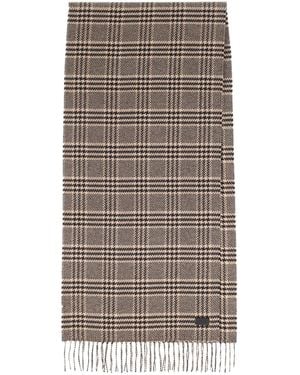Saint Laurent Check Scarf - Brown