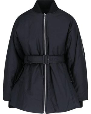 Alaïa Bomber Jacket With Belt - Blue
