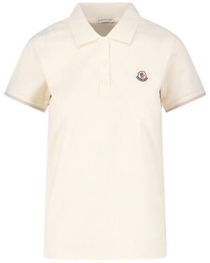 Moncler Logo Polo Shirt - Natural
