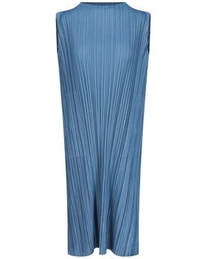 Pleats Please Issey Miyake Abito Midi Plissettato "Mellow Pleats" - Blu