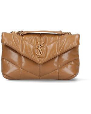 Saint Laurent Borsa Mini "Puffer Toy" - Marrone
