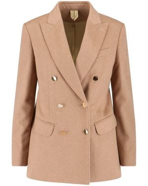 Max Mara Double-Breasted Camel Blazer - Natural