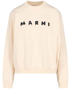 Marni Logo Crewneck Sweatshirt - Natural