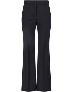 Sportmax Flared Virgin Wool Trousers - Blue