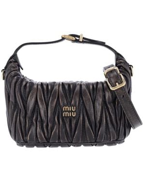 Miu Miu Matelassé Nappa Pouch - Black
