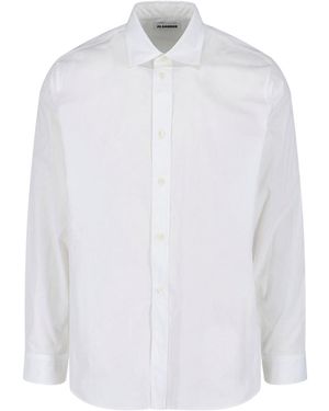 Jil Sander Minimalist Pointed Collar Cotton Shirt - White
