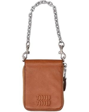 Miu Miu Wallet With Chain - White