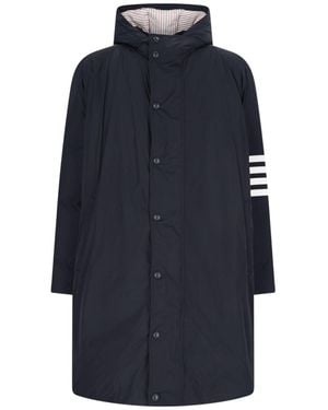 Thom Browne '4-bar Footbal' Parka - Blue