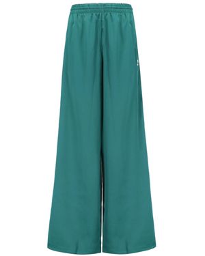 adidas 'satin Wide Leg' Track Trousers - Green