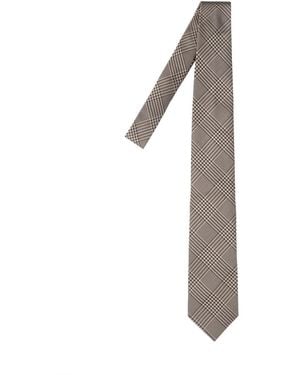 Tom Ford Cravatta Stampata In Seta - Bianco