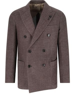 Lardini Double-Breasted Blazer - Brown