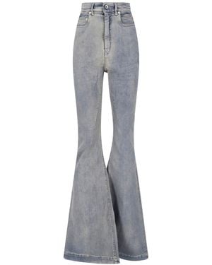 Rick Owens Jeans Flared In Denim - Grigio
