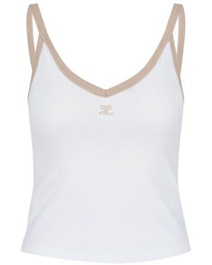 Courreges Logo Tank Top - White