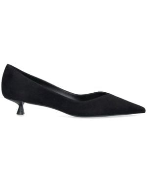 Stuart Weitzman Eva 35 Goat Leather Court Shoes - Black