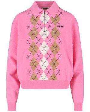 トップス MIUMIU Asymmetry Frilly Knit Long Tops MIUMIU Asymmetry Frilly Knit Long Tops