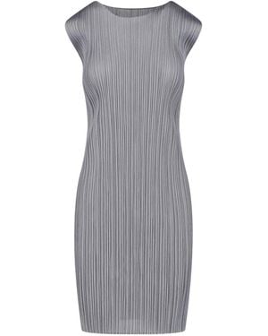 Pleats Please Issey Miyake Pleated Mini Dress - Grey