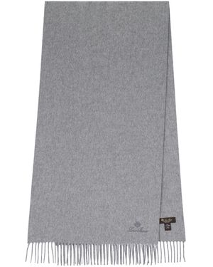 Loro Piana Large Logo Cashmere Scarf - Grey