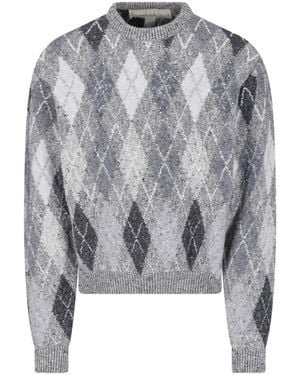 ERL Argyle Knit Sweater - Gray