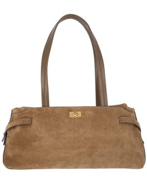 Anya Hindmarch Suede Shoulder Bag - Natural