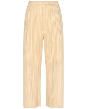 Pleats Please Issey Miyake Pantaloni Plissettati "Merry Bicolor" - Neutro