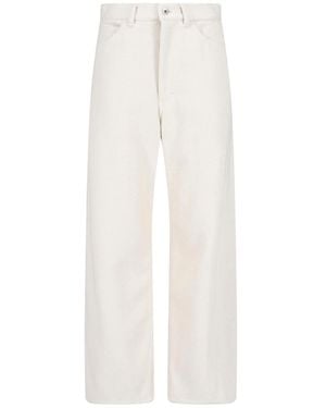 AURALEE Wide Silk Denim Pants - White