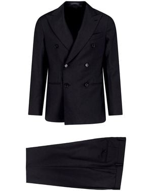 Caruso Double-Breasted Suit - Blue