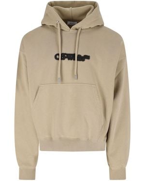 Off-White c/o Virgil Abloh Felpa Cappuccio "Spray Arrow" - Neutro