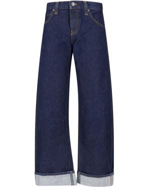 KHAITE High-Rise Wide-Leg Jeans - Blue