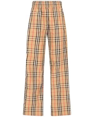 Burberry Check Track Trousers - Natural