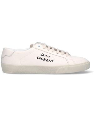 Saint Laurent Court Sl/06 Canvas Trainers - White