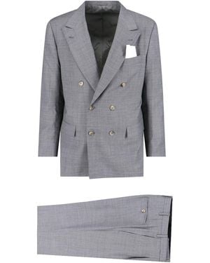Kiton Double-Breasted Suit - Grey