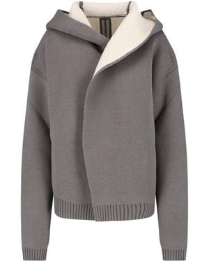 Rick Owens Wool Hooded Jacket - Gray