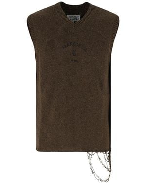 MM6 by Maison Margiela Wool Knit Vest - Green